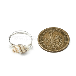 Кольца из натуральных морских ракушек RJEW-TA00173