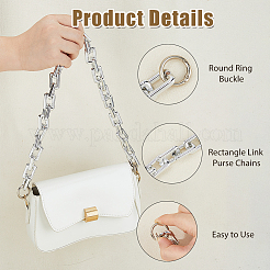 2 шт. 2 стиля ccb пластиковые прямоугольные цепочки для кошельков&nbsp;FIND-HS0002-14P