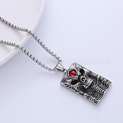 Винтажные хип-хоп подвески из нержавеющей стали 304 с красным черепом и сглазом для мужчин HR1358