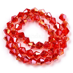 Прозрачные стеклянные бусины гальваническим пряди&nbsp;EGLA-TACDZ0005-6mm-03D