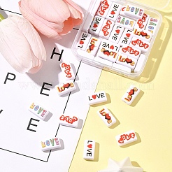 40 шт. двухцветные непрозрачные акриловые бусины с принтом OACR-FS0004-05