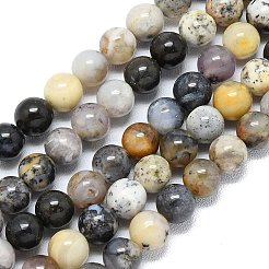 Натуральные дендритные опаловые бусины нити&nbsp;G-R494-A23-02A