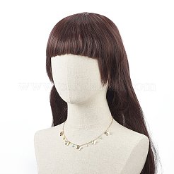 Ожерелье с подвесками в виде бабочки из латуни и стеклянных бусин с цепочками из нержавеющей стали 304 для женщин NJEW-TA00042