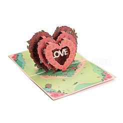 Прямоугольная 3d всплывающая бумажная открытка AJEW-F064-01E