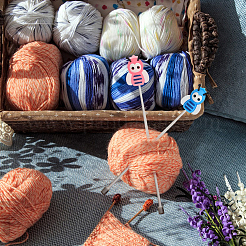 16 шт. 4-х цветные силиконовые стопоры для спиц AJEW-GL0001-85