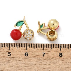 Латунные микро проложить серьги стержня кубического циркония EJEW-F895-27A-01G