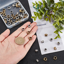 60 шт. 2-цветные бусины-разделители из сплава в тибетском стиле для стойки TIBE-AR0002-03