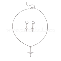 Комплекты из серег и ожерелий из сплава со стразами в форме звезд для женщин&nbsp;SJEW-JS01359