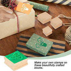 20 шт. 5 стиля квадратных рифленых деревянных блоков для резьбы штампа&nbsp;WOOD-GA0001-63