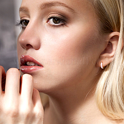 7 пара двухцветных эмалевых серег-колец Huggie Hoop для женщин EJEW-DC0001-36