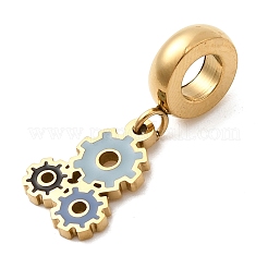 304 нержавеющая сталь цветная эмаль европейские подвески-шармы&nbsp;STAS-D153-17G