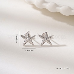 Элегантные серебряные серьги-звезды в океаническом стиле S925 для повседневной женской одежды SG2555