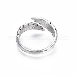 Двойное кольцо из легкого сплава с открытыми манжетами для мужчин и женщин RJEW-T009-31AS