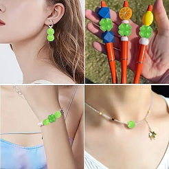 100шт 2 стиля непрозрачные акриловые бусины&nbsp;SACR-YW0001-73