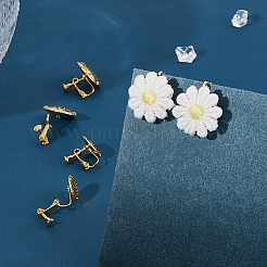 12 шт. 2 стиля плоских круглых латунных клипсовых сережек EJEW-FH0001-12