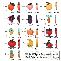 Кабошоны из смолы на тему овощей и фруктов&nbsp;CRES-CJ0001-10