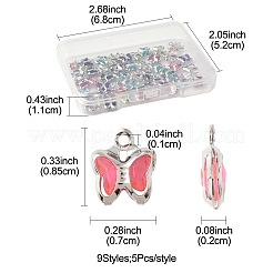 45шт 9 цвета стеклянные подвески KK-FS0001-67