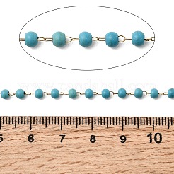 Бусины из синтетической бирюзы ручной работы и круглые звенья из нержавеющей стали 316&nbsp;CHS-L033-09G