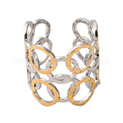 Двухцветные манжетные кольца из нержавеющей стали 304 RJEW-S635-01GP-K