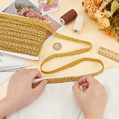 Металлизированная кружевная отделка из полиэстера&nbsp;SRIB-WH0011-180B-01