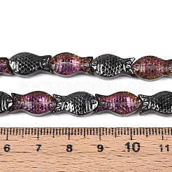 Прозрачность гальванизированные стеклянные бусины нити&nbsp;GLAA-T023-40B-07