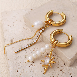 Серьги-кольца из нержавеющей стали 304 с прозрачным кубическим цирконием&nbsp;WG9E1A8-01