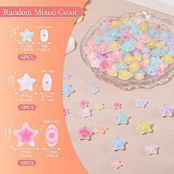 150шт 3 стиля матовые прозрачные акриловые бусины&nbsp;OACR-TA0003-57