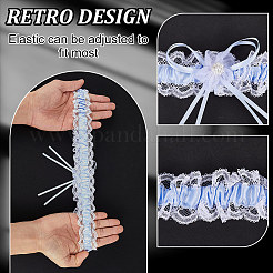 1 комплект эластичных подвязок для невесты из полиэстерового кружева&nbsp;AJEW-CP0007-36