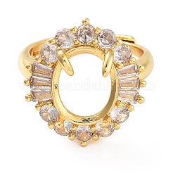 Покрытие стойки овальная латунь микропаве кубический цирконий регулируемые кольцевые компоненты KK-Q819-16G