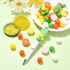58 шт. 8 стиля лимонные пищевые экологически чистые силиконовые фокусные бусины&nbsp;SIL-CJ0001-99