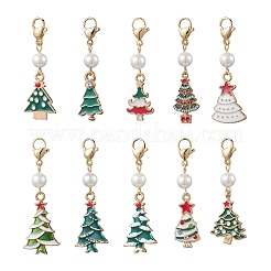 10 шт. подвесные украшения из эмалевого сплава для рождественской елки HJEW-JM03817