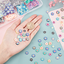 600шт 12 цвета полимерной глины ручной работы кабошоны цветок CLAY-PH0001-46