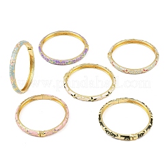 Браслеты из латунного сплава на петлях для женщин&nbsp;BJEW-K290-01A-G