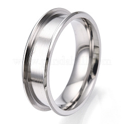 Кольцо из нержавеющей стали 201 с рифлением для женщин STAS-WH0039-09C-P