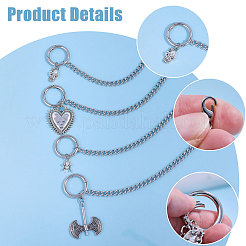 8 шт. 4-х стильные литые цепи для ремней безопасности HJEW-CA00037