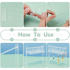 Вешалка для пальто съемные акриловые серьги-дисплеи&nbsp;EDIS-WH0041-02B-01