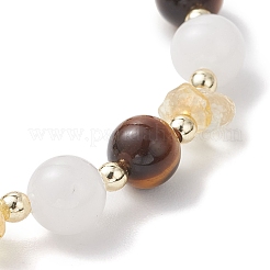 Женские эластичные браслеты из натуральных бусин цитрина&nbsp;BJEW-JB13186