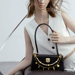 1 шт. акриловые круглые бусины и латунные перья крест-накрест для сумки декоративные цепочки и 1 шт. брошь из сплава&nbsp;HJEW-GA00055