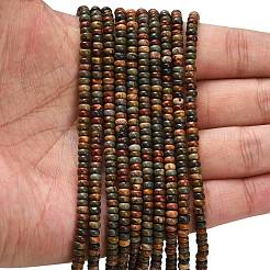 Нити бусин из натуральной яшмы пикассо/полихромной яшмы G-L635-A38-4x2mm