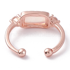 Латунные кольца из манжеты с прозрачным цирконием RJEW-P020-09RG-1