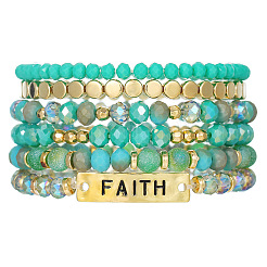 6 комплект браслетов из синтетического кварцевого кристалла в богемном стиле из сплава и смолы в 6 стилях&nbsp;FS-WG14188-01