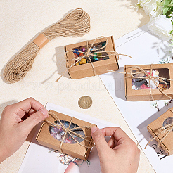 40 шт. 4 стиля прямоугольные шкатулки для украшений из крафт-бумаги и картона&nbsp;CON-BBC0001-14