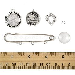 Наборы для изготовления плоских круглых памятных фотоподвесок из сплава своими руками DIY-FS0009-23