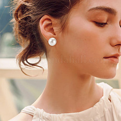 925 круглые серьги-гвоздики из стерлингового серебра&nbsp;EJEW-TAC00030-02