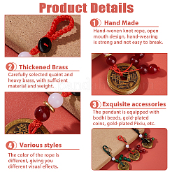 3 шт. 3 стиля латунные с полиэстером и АБС пластиком имитация жемчуга подвесные украшения HJEW-FH0001-81