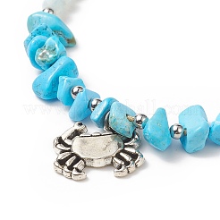 Синтетические бирюзовые ножные браслеты на тему океана&nbsp;AJEW-AN00506