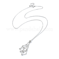 2 шт. 2 цвета латунные звенья цепи макраме сумка пустой камень держатель для изготовления подвесок ожерелья NJEW-JN04466-03