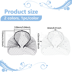 2 шт. 2 цвета свадебных страз жемчужная сетка фата тканевые резинки для волос OHAR-BC0001-03