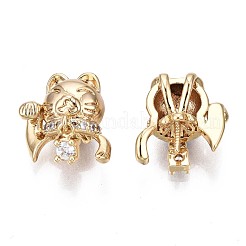 Латунные микропейв прозрачные кубические циркониевые винты с ушками KK-Q764-031