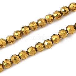 Гальванизировать синтетические немагнитных гематита бусы пряди G-A263-B01-03